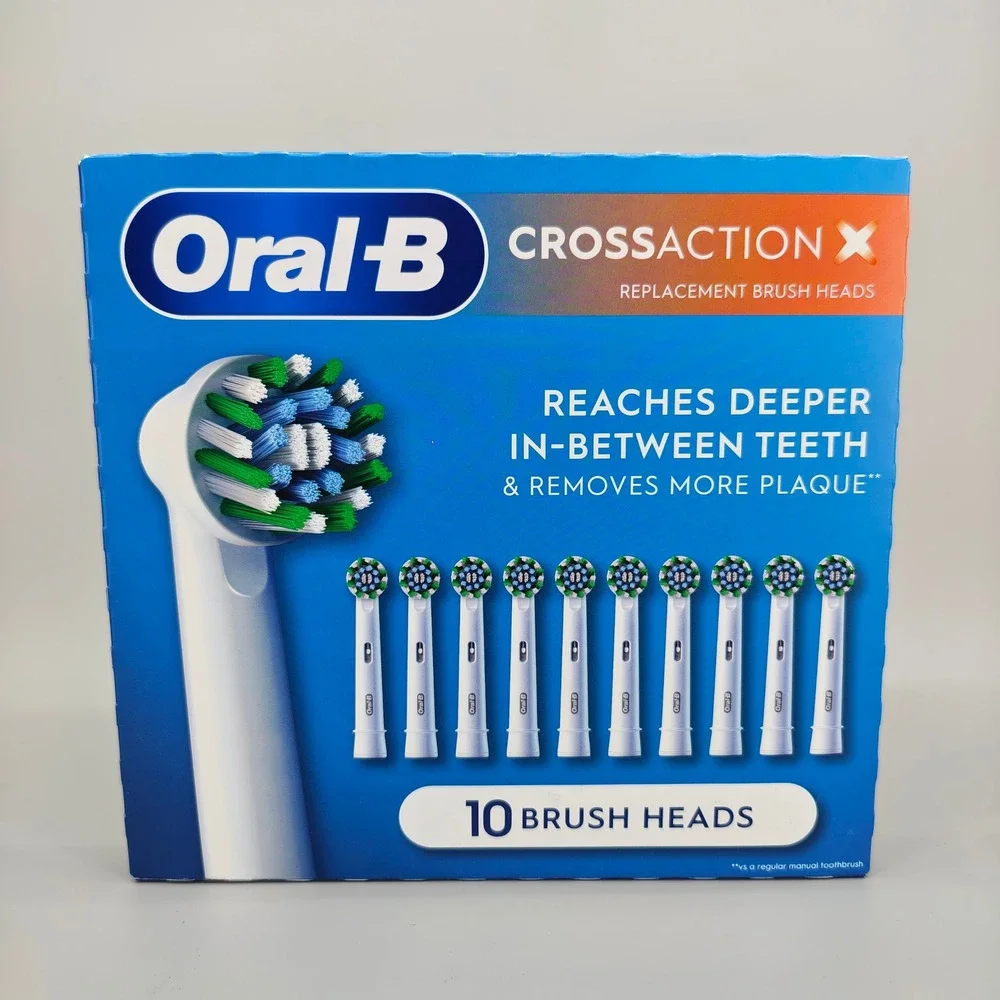 Oral-B CrossAction X Replacement Electric Toothbrush Heads 10 Count White